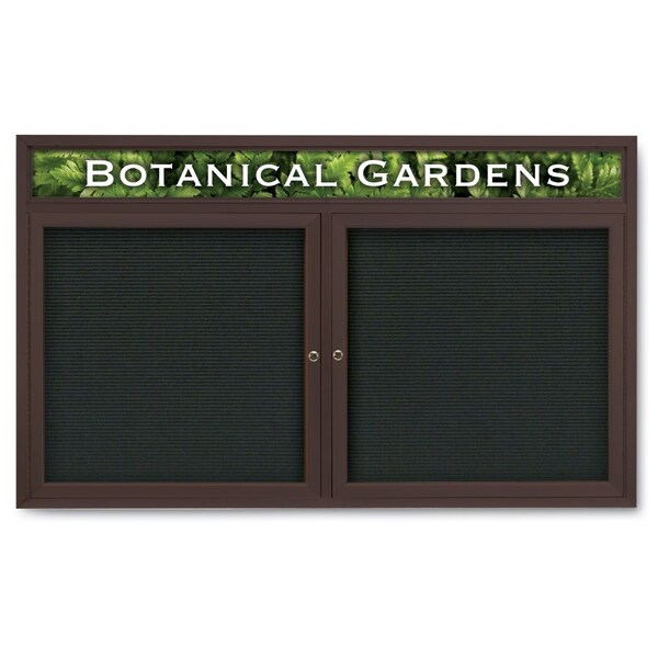 Indoor Enclosed Combo Board, 42"x32", Black Frame/Burgundy & Cork
